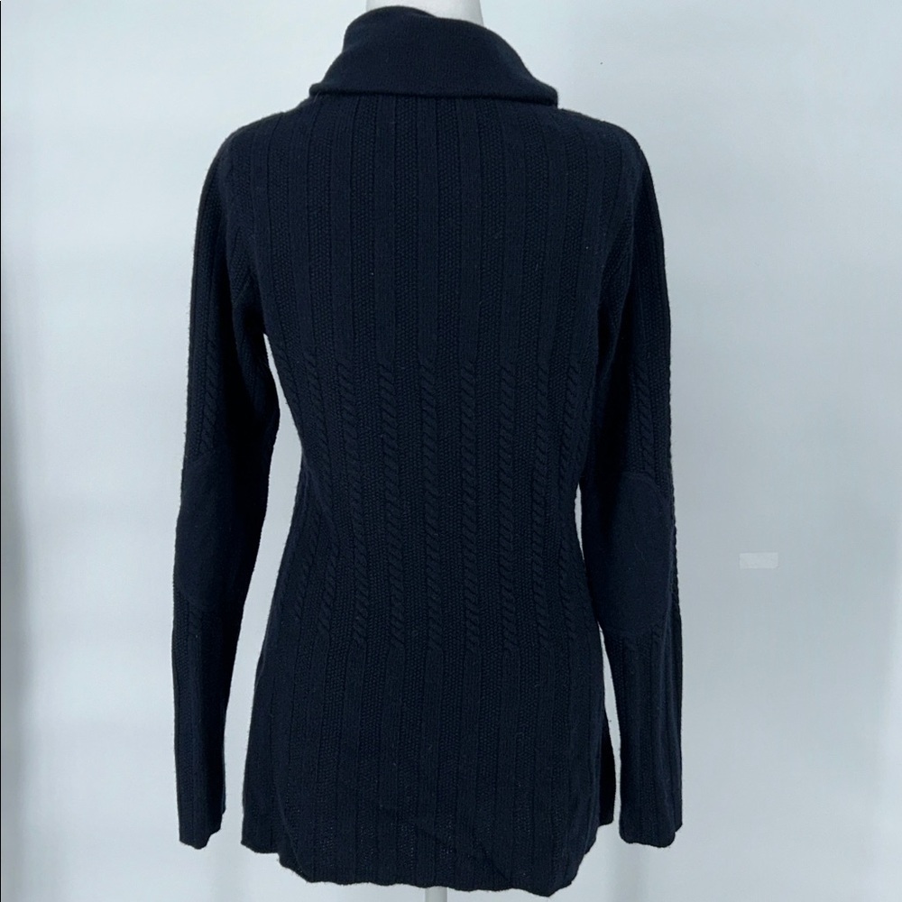 Brooks Brothers Navy Cable Knit Shawl Collar Cardigan Gold Buttons M - Picture 5 of 11